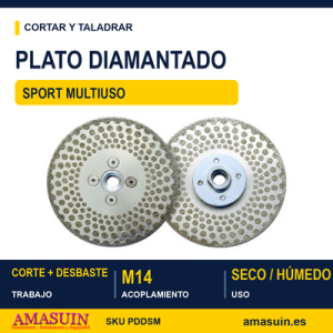 Plato Disco Diamantado Sport Multiuso.
