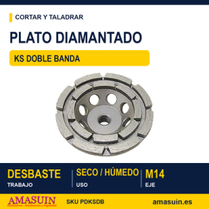Plato Diamantado KS Doble Banda.