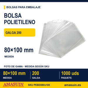 Bolsa Polietileno Galga 200 de 80x100mm.