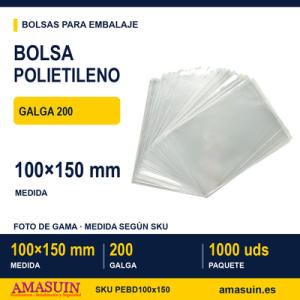 Bolsa Polietileno Galga 200 de 100x150mm.