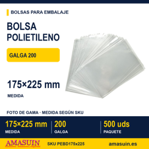 Bolsa Polietileno Galga 200 de 175x225mm.