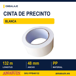 Cinta Precinto PP Blanca 48mmx132m.