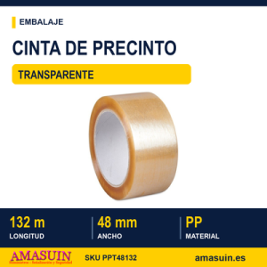 Cinta Precinto PP Transparente 48mmx132m.