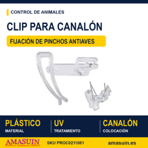 Clip Canalón para Pinchos Antiaves