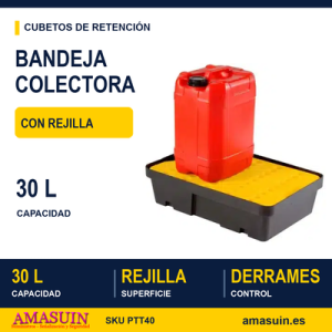 Bandeja Colectora con rejilla 30L.