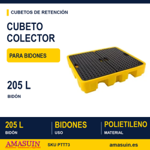 Cubeto Colector PE cuatro bidones 205 litros