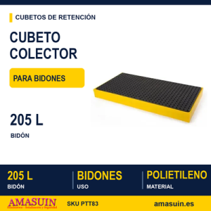Cubeto Colector PE perfil bajo dos bidones 205 litros