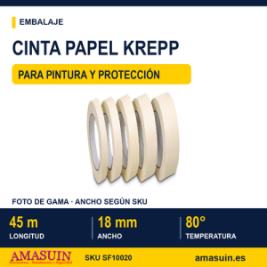 Cinta Papel Krepp 18mmx45m 80 Grados