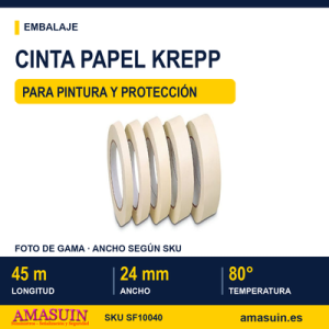 Cinta Papel Krepp 24mmx45m 80 Grados