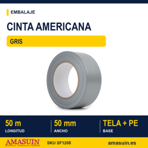 Cinta Americana Gris de 50mmx50m