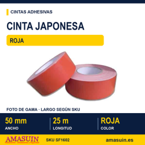 Cinta Japonesa Roja de 50mmx25m