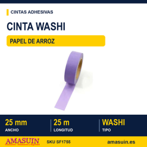 Cinta Washi o Papel de Arroz 25mmx25m