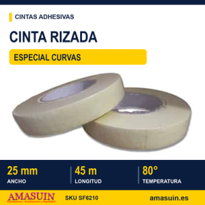 Cinta Rizada Especial Curvas 25mmx45m 80 Grados