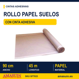 Rollo Papel suelos con Cinta Adhesiva 90cmx45m