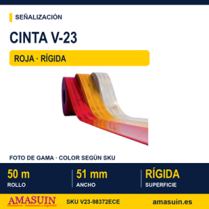 Cinta V-23 Roja Superficies Rígidas