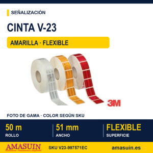 Cinta V-23 Amarilla Superficies Flexibles