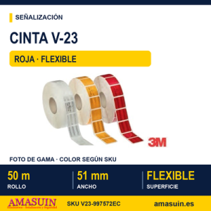 Cinta V-23 Roja Superficies Flexibles