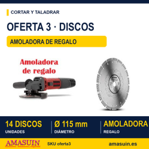 Oferta 3: 14 Discos Diamante General Obra 115mm. Regalo Amoladora.