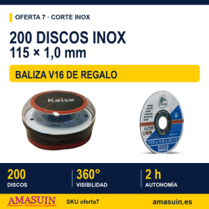 Oferta 200 Discos Corte 115mm Regalo Baliza V16