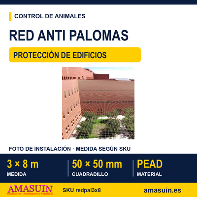 Red Anti Palomas 3x8 Metros. 1 Red Anti Palomas 3x8 Metros.