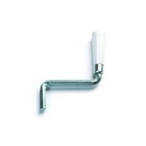 MANIVELA BLANCA PARA TORNO CON ESPARRAGO DE 43 MM