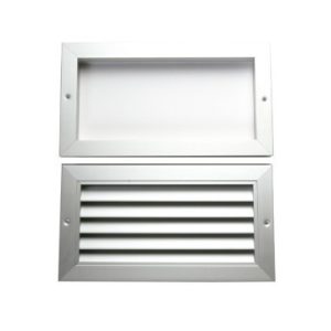 Rejilla de puerta con contramarco - REJILLA DE PUERTA CON CONTRAMARCO 40 X 25 CM BLANCA
