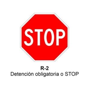 Señal Aluminio MOPU R2 STOP - Dorso abierto
