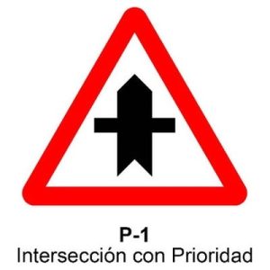 Señal Acero MOPU P1 Intersección con prioridad