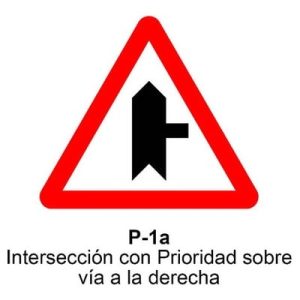 Señal Acero MOPU P1A Intersección con prioridad a la derecha