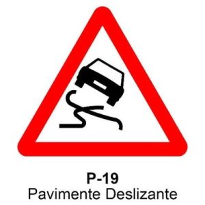 Señal Acero MOPU P19 Pavimento deslizante
