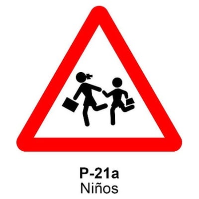 Señal Acero MOPU P21A Niños 2 Señal Acero MOPU P21A Niños
