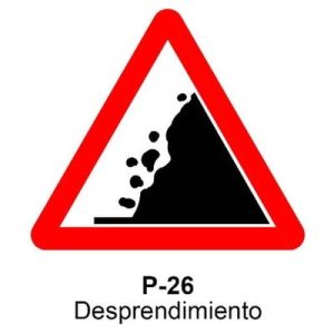 Señal Acero MOPU P26 Desprendimiento