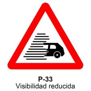 Señal Acero MOPU P33 Visibilidad reducida