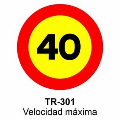 Señal Acero MOPU TR301 Velocidad máxima de obra 40 km/h 2 Señal Acero MOPU TR301 Velocidad máxima de obra 40 km/h