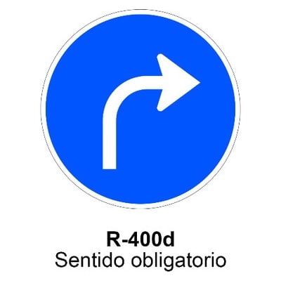 Señal Acero MOPU R400D Sentido obligatorio 2 Señal Acero MOPU R400D Sentido obligatorio
