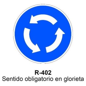 Señal Acero MOPU R402 Intersección de sentido giratorio obligatorio