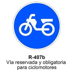 Señal Acero MOPU R407B Vía reservada para ciclomotores