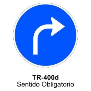 Señal Acero MOPU TR400D Sentido obligatorio
