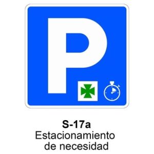 Señal Acero MOPU S17A Estacionamiento de necesidad