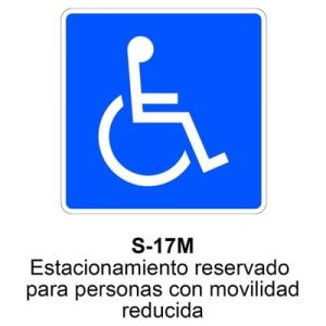 Señal Acero MOPU S17M Aparcamiento reservado a movilidad reducida