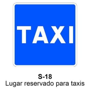 Señal Acero MOPU S18 Lugar reservado para taxis