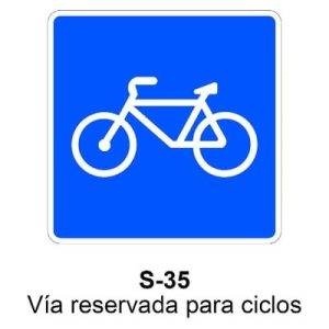 Señal Acero MOPU S35 Vía reservada para ciclos
