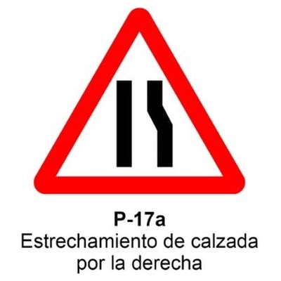 Señal Chapa Económica P17A Estrechamiento de la calzada 2 Señal Chapa Económica P17A Estrechamiento de la calzada