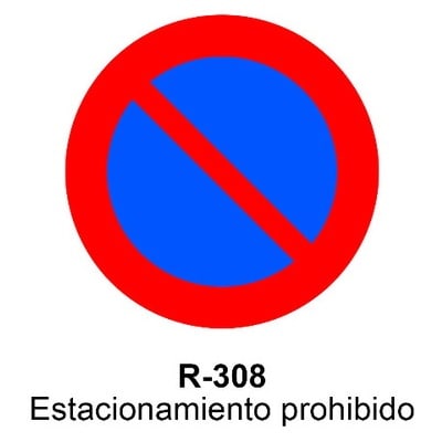 Señal Chapa Económica R308 Estacionamiento prohibido 2 Señal Chapa Económica R308 Estacionamiento prohibido