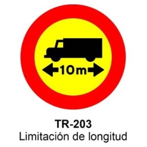 Señal Chapa Económica TR203 Limitación de longitud