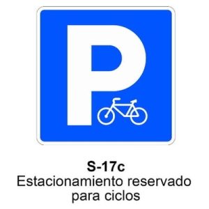 Señal Chapa Económica S17C Estacionamiento reservado para bicicletas