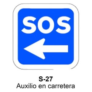 Señal Chapa Económica S27 Auxilio en carretera