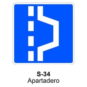 Señal Chapa Económica S34 Apartadero en túneles