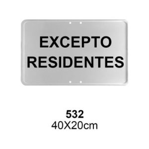 Señal Chapa Económica 532 Placa blanca 40x20 cm con vinilo