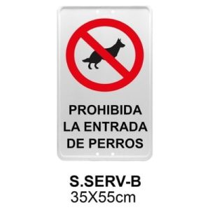 Señal Chapa Económica S.SERV-B Servicios blanca 35x55 cm con vinilo